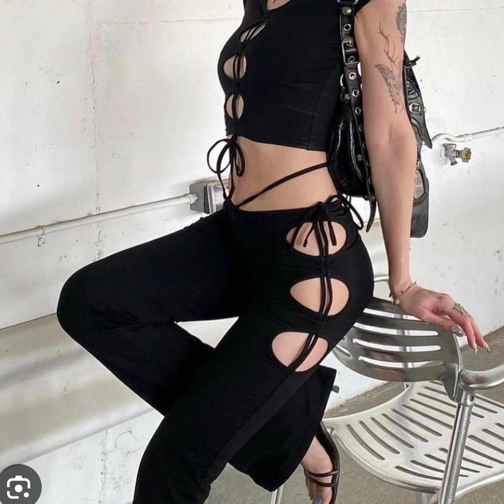 Iamgia black cut out pants